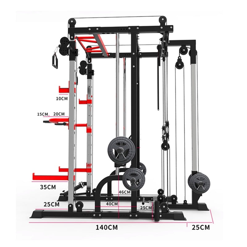 Multi-Functional training rack Home Use Comprehensive Training Fitness Equipment Smith Machine Squat Rack