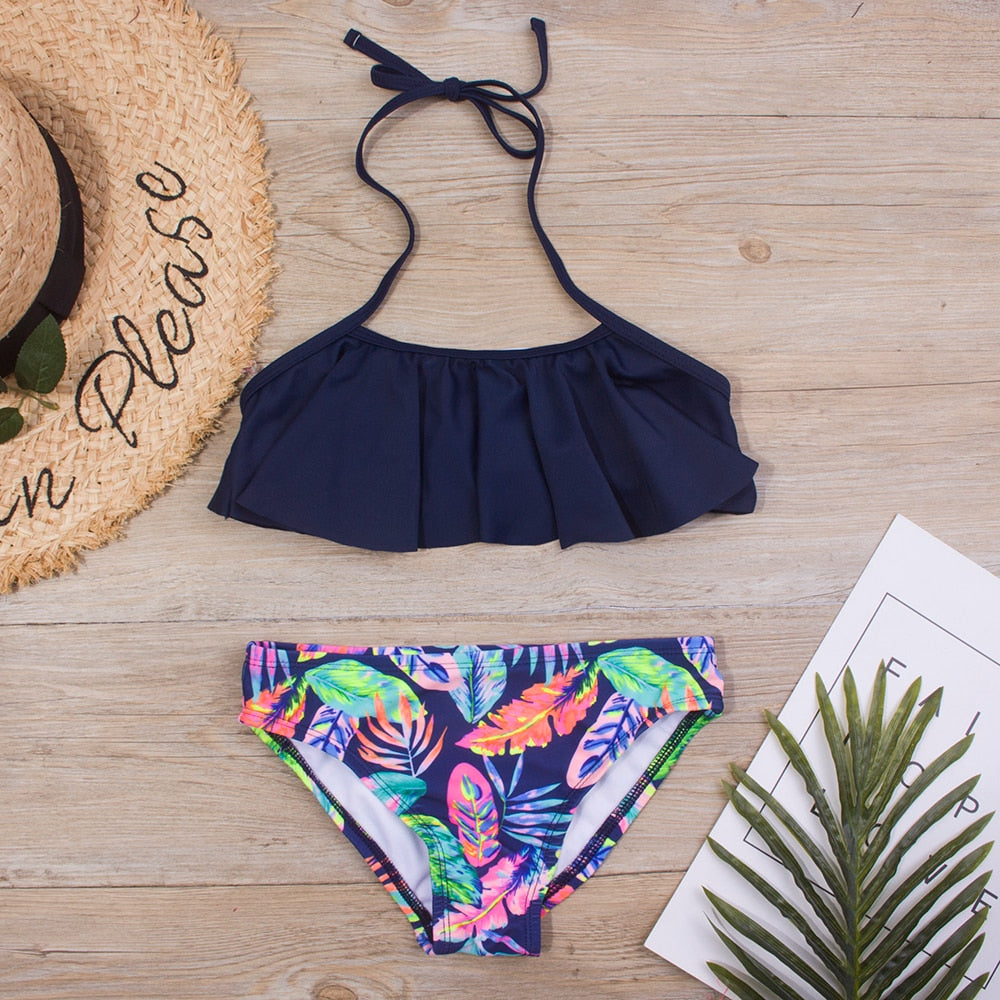 Multi Style Kids Girls Bikini Set 2020 New Print Girls Kids Swimwear Swimsuit Summer Children Biquini Infantil Bathing Suit A369