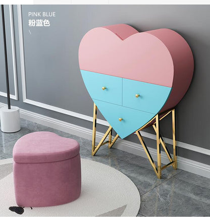 Multi-functional Dressing Table Heart-shaped Lighted Bedroom Wall-mounted Dressing Table Princess online celebrity Dressing Table