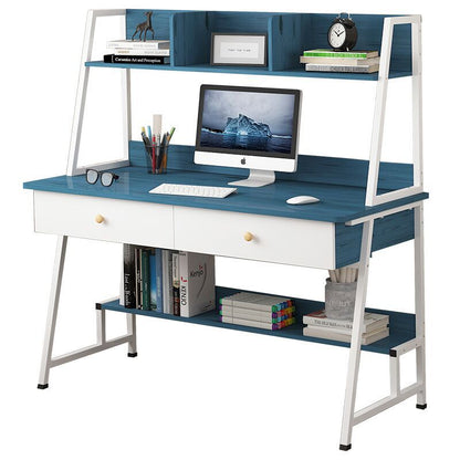 Multi-style Computer Desk Simple Modern Desktop Desk Bedroom Home Simple Bookshelf Double Drawer Storage Design Office