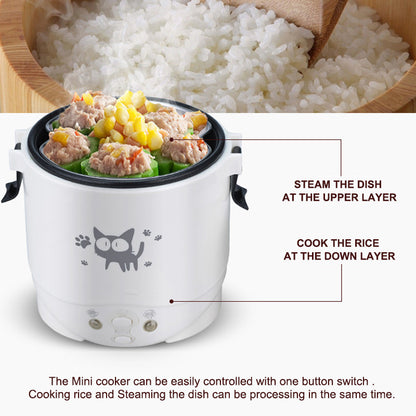 Multifunction Rice Cooker Portable 1L Water Food Heater Machine Lunch Box Warmer 2 Persons Cooking Machine for Home Car Truck