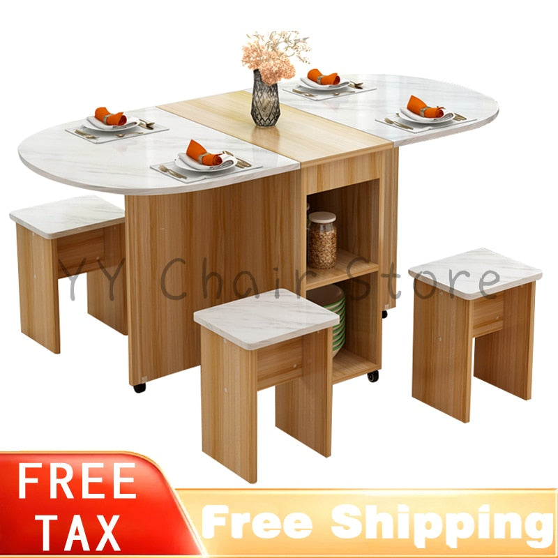 Multifunctional Folding Table Modern Simple Dining Table Chair Set  Household Coffee Tables Living Room Dining Room Furniture