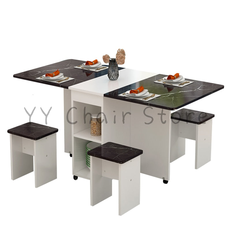 Multifunctional Folding Table Modern Simple Dining Table Chair Set  Household Coffee Tables Living Room Dining Room Furniture