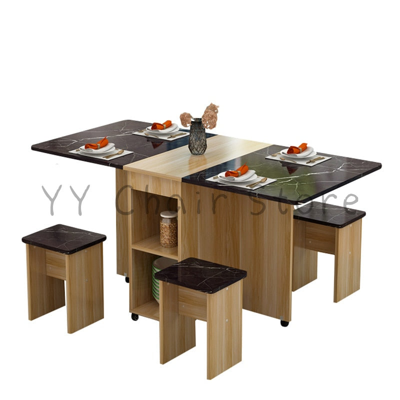 Multifunctional Folding Table Modern Simple Dining Table Chair Set  Household Coffee Tables Living Room Dining Room Furniture