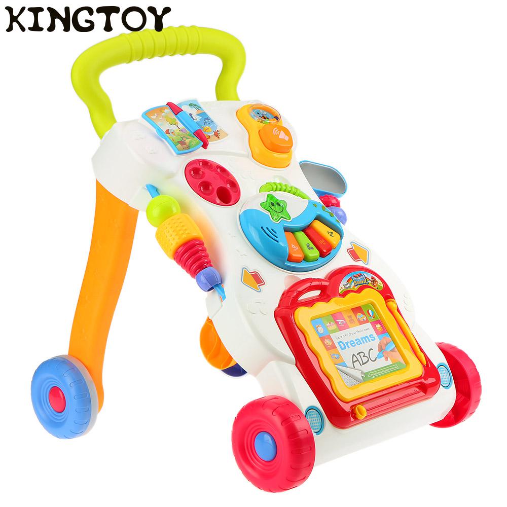 Music Baby Walkers With Wheel Kids Toddler Trolley Sit-to-Stand Walker Early Learning Walker Baby Balance Bike Baby Push Walker