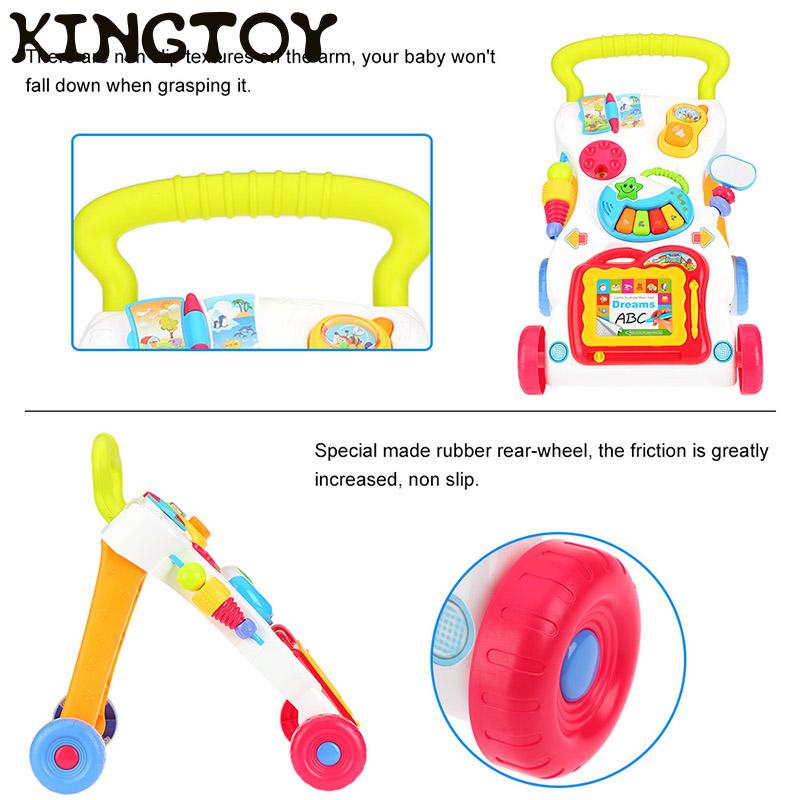 Music Baby Walkers With Wheel Kids Toddler Trolley Sit-to-Stand Walker Early Learning Walker Baby Balance Bike Baby Push Walker