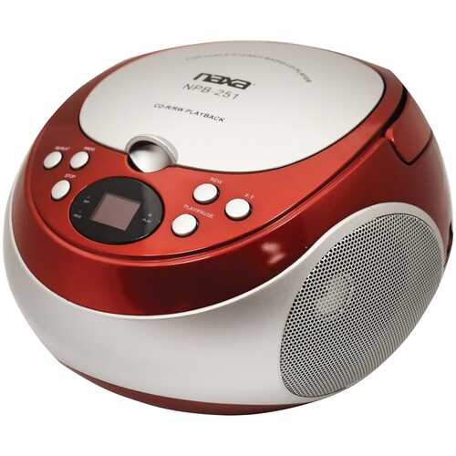 Naxa NPB251RD Portable CD Player with AM/FM Radio (Red)