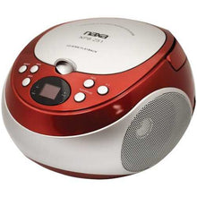 将图片加载到图库查看器，Naxa NPB251RD Portable CD Player with AM/FM Radio (Red)
