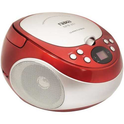 Naxa NPB251RD Portable CD Player with AM/FM Radio (Red)