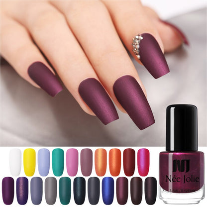 NEE JOLIE 21 Colors Matting Nail Polish Pure Nail Color Pink Nail Art Oily Varnish Manicure DIY Matte Lacquer Dull Nail Varnish