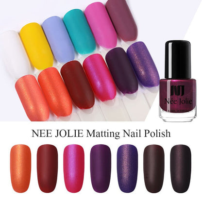 NEE JOLIE 21 Colors Matting Nail Polish Pure Nail Color Pink Nail Art Oily Varnish Manicure DIY Matte Lacquer Dull Nail Varnish