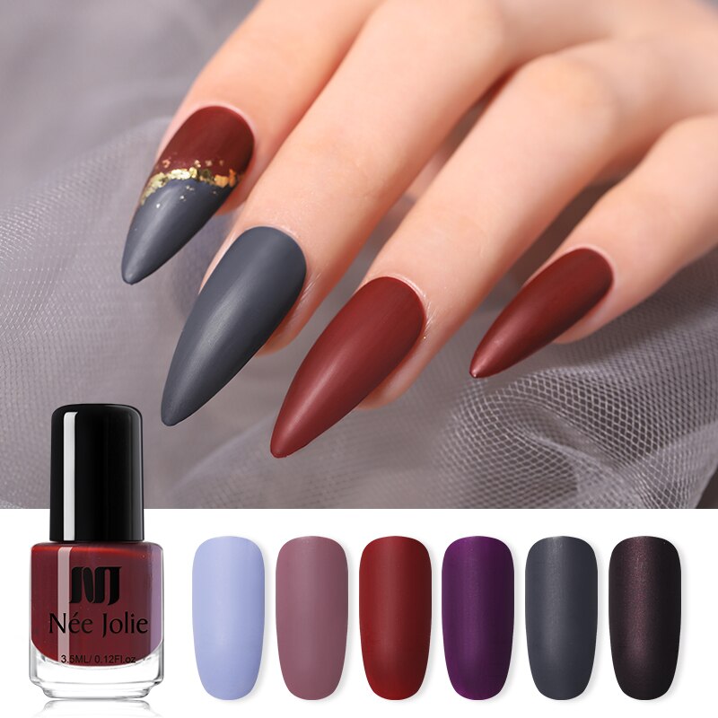 NEE JOLIE 21 Colors Matting Nail Polish Pure Nail Color Pink Nail Art Oily Varnish Manicure DIY Matte Lacquer Dull Nail Varnish