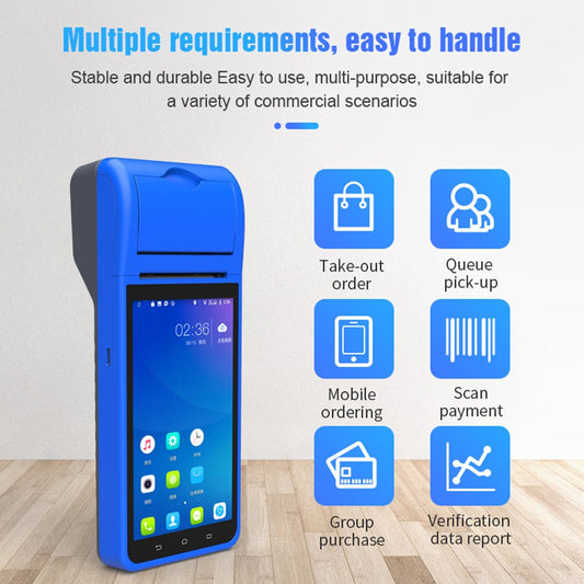 NEW Android 8.1 POS Handheld Portable Smart Mobile 58mm Thermal Printer3G / WIFI Cash Register One Machine Takeaway Printer