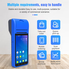 Load image into Gallery viewer, NEW Android 8.1 POS Handheld Portable Smart Mobile 58mm Thermal Printer3G / WIFI Cash Register One Machine Takeaway Printer
