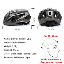 Charger l&#39;image dans la galerie, NEW Bicycle Helmet LED Light Rechargeable Intergrally-molded Cycling Helmet Mountain Road Bike Helmet Sport Safe Hat For Man
