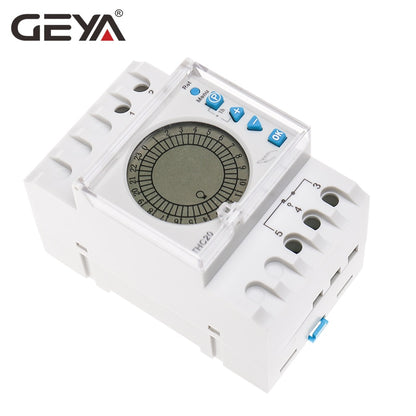 NEW GEYA 24 Hours Programmable Time Control Switch 20A AC220V with Big LED Light Sceen Daylight Saving Timer THC-20-1C