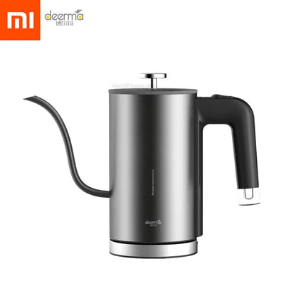 NEW Xiaomi Deerma Electric Kettle Tea Coffee Pot Slender Spout Matte Texture Stainless Steel Kettle LED Heating Lamp 600ml