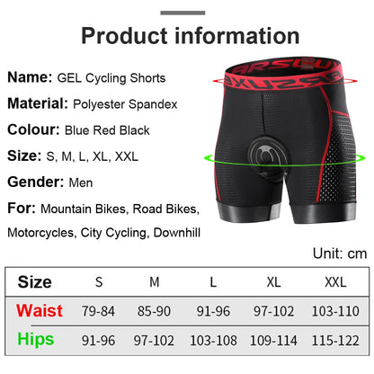 NEWBOLER Men's Cycling Shorts GEL Pad Breathable Mesh Cycling Underwear Shockproof Bicycle Underpant MTB Road Bike Riding Shorts