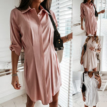 Load image into Gallery viewer, NIBESSER Women&#39;s Shirt Dresses Turn Down Casual Ladies Office Shirt Dresses Summer Spring Long Sleeve Dresses Solid Colours 2020
