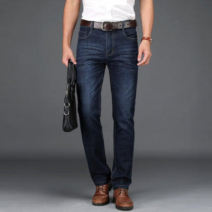 NIGRITY Man jeans 2019 New Fashion business Casual Denim Pants Men Straight cut slight stretch trousers large size 29 42 4 color