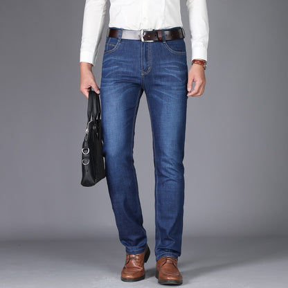 NIGRITY Man jeans 2019 New Fashion business Casual Denim Pants Men Straight cut slight stretch trousers large size 29 42 4 color