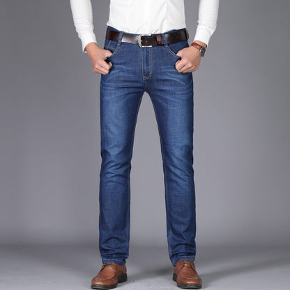 NIGRITY Man jeans 2019 New Fashion business Casual Denim Pants Men Straight cut slight stretch trousers large size 29 42 4 color