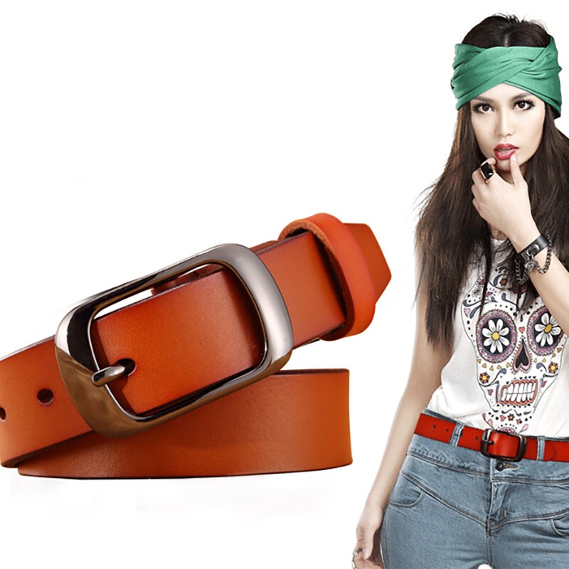 NO.ONEPAUL Fashion Retro women belt Belts for women female Lady  Metal Leather Double Buckle Waist Belt Waistband high quality