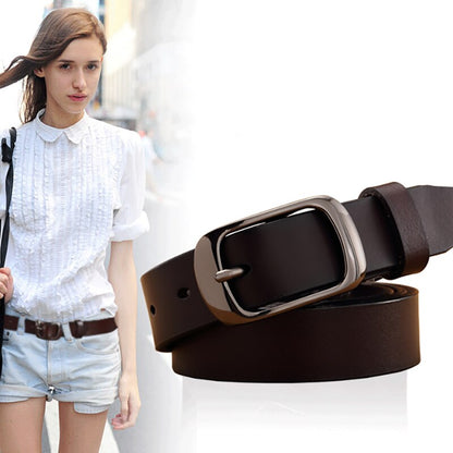 NO.ONEPAUL Fashion Retro women belt Belts for women female Lady  Metal Leather Double Buckle Waist Belt Waistband high quality