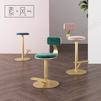 Net red photo high chair Nordic home ins light luxury rotating bar table chair cashier front desk lift stool