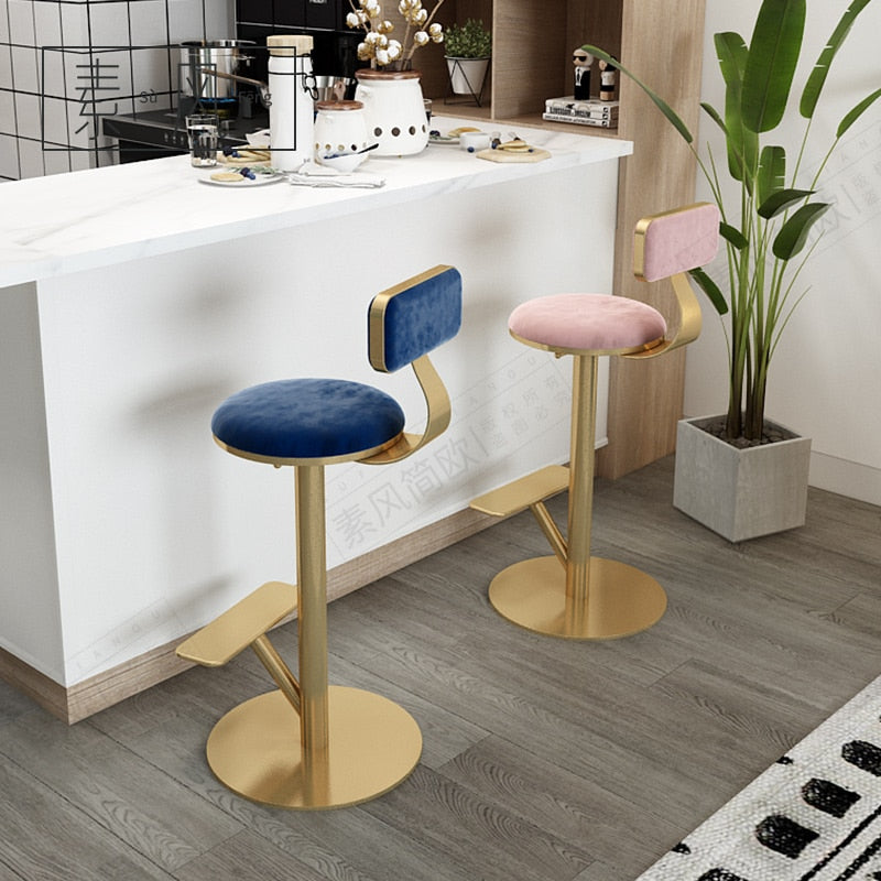 Net red photo high chair Nordic home ins light luxury rotating bar table chair cashier front desk lift stool