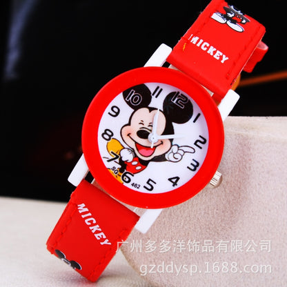 New 2016 Mickey Mouse Cartoon Watch for Children Girls Boys Leather digital Watches for kids boys Christmas gift wristwatch