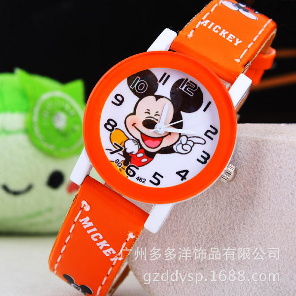 New 2016 Mickey Mouse Cartoon Watch for Children Girls Boys Leather digital Watches for kids boys Christmas gift wristwatch