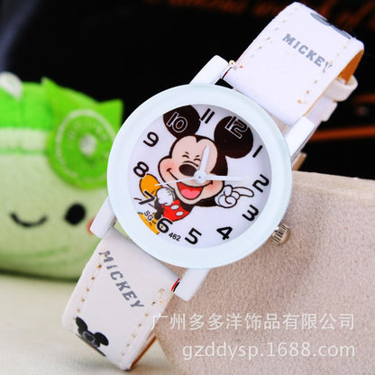 New 2016 Mickey Mouse Cartoon Watch for Children Girls Boys Leather digital Watches for kids boys Christmas gift wristwatch