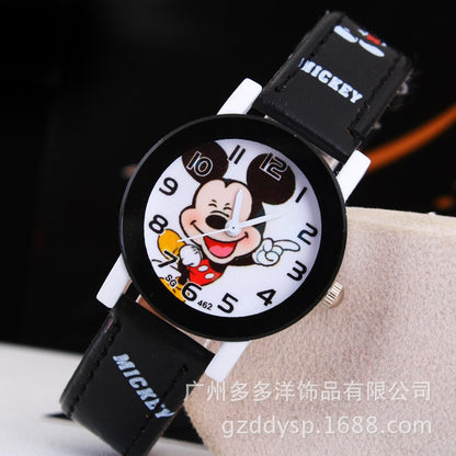 New 2016 Mickey Mouse Cartoon Watch for Children Girls Boys Leather digital Watches for kids boys Christmas gift wristwatch
