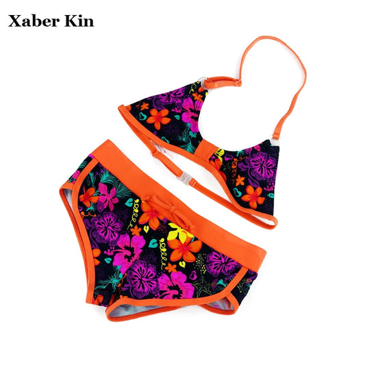 New 2017 TanKini Suits For Girls Swimsuit Brazilian May PlavKy Children Beachwear Kids Swimwear Swim BiKini G6-K67