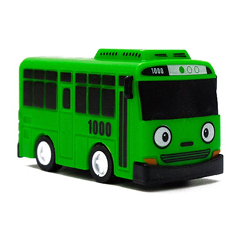New 4pcs/set Small Car Korean Cartoon TAYO The Little Bus Araba Oyuncak Car Model Pull Back Toy Car Kids  Birthday Gift