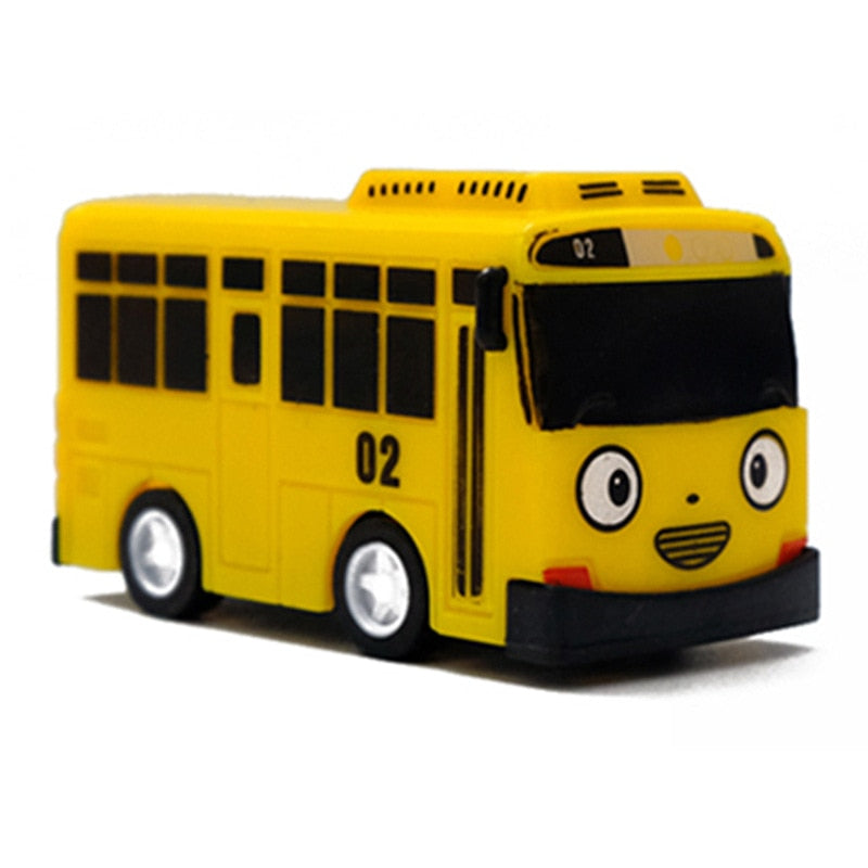 New 4pcs/set Small Car Korean Cartoon TAYO The Little Bus Araba Oyuncak Car Model Pull Back Toy Car Kids  Birthday Gift
