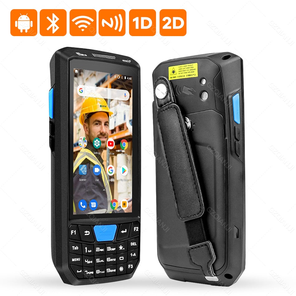 New Android 8 PDA Rugged Handheld Terminal Data Collector Terminal Wireless 1D 2D QR Laser Barcode Scanner Reader Terminal 4G Camera Touchscreen Stylus Included