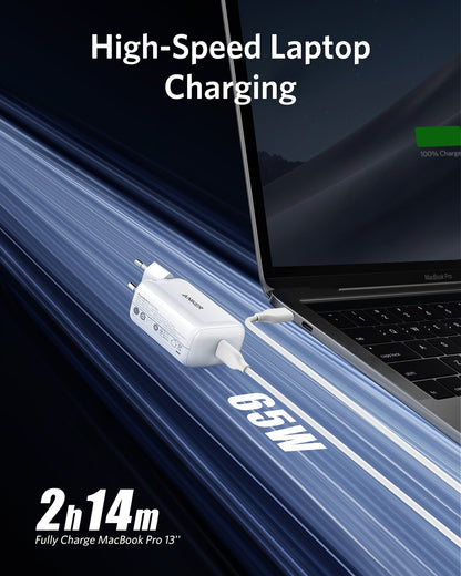 New Arrivals! USB C Charger, Anker 65W PIQ 3.0 PPS Fast Charger, PowerPort III Pod, for MacBook, Dell, iPhone, Galaxy and More