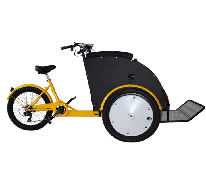 Electric Tricycle for Adults Rickshaw Vehicle Bicycle Pedicab Family Mobility Scooter Car with Sunscreen Cover Taxi