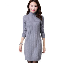 將圖片載入圖庫檢視器 New Autumn Winter Women Sweater Dresses Long Sleeve Thick Warm Knitted Dress Sexy Slim Turtleneck Dresses vestido de festa AB022
