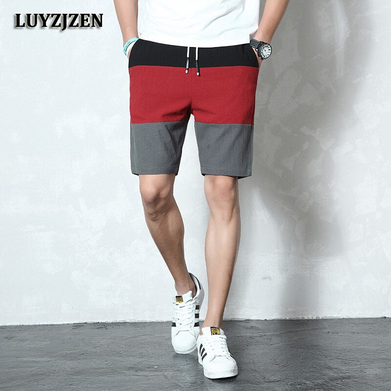 Men's Casual Summer Shorts Elastic Waist Summer Beach Cotton Linen Bermuda Knee Length Fashion Breathable Shorts Quick Dry K40