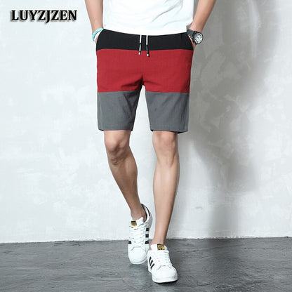 Men's Casual Summer Shorts Elastic Waist Summer Beach Cotton Linen Bermuda Knee Length Fashion Breathable Shorts Quick Dry K40
