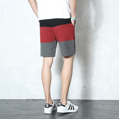 Men's Casual Summer Shorts Elastic Waist Summer Beach Cotton Linen Bermuda Knee Length Fashion Breathable Shorts Quick Dry K40