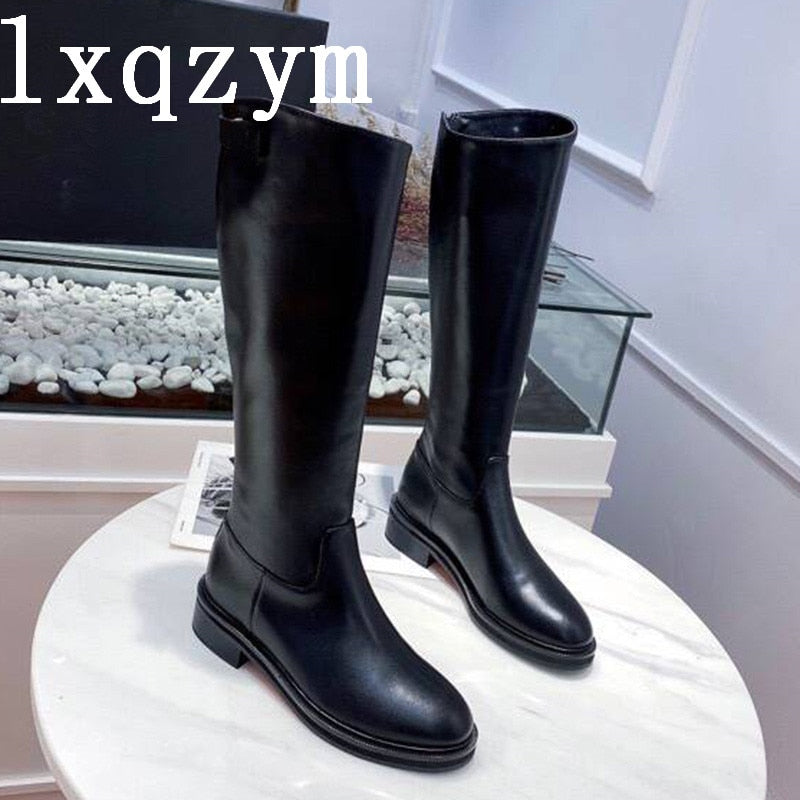 New Chelsea Boot Fashion Martin Boot Thick Bottom Dark Locomotive Real Leather Handsome Punk Shoes Girl Metal Boots