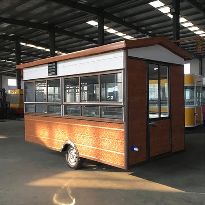 New Design Wooden Food Truck Waffle House Taco Pizza Kitchen Restaurant Food Cart Trailer