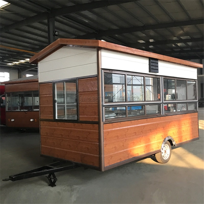 New Design Wooden Food Truck Waffle House Taco Pizza Kitchen Restaurant Food Cart Trailer