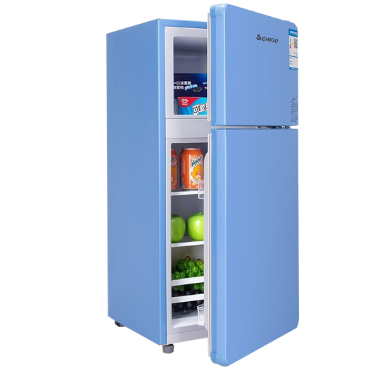 Energy efficient Freezing Refrigerator 40L large capacity refrigeration small fridges Two-door brand household cooler fridge. Colours are Blue, Yellow,  and
