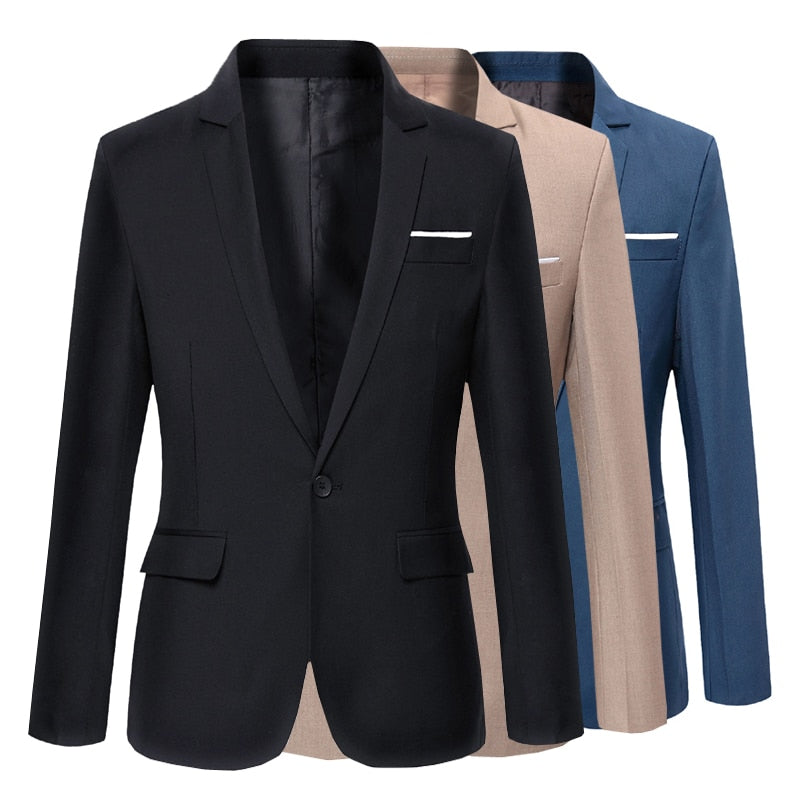 Men's Casual Blazer Cotton Slim Korea Style Suit Blazer Masculino Male Suits Jacket Blazers Men Clothing Size M-5XL