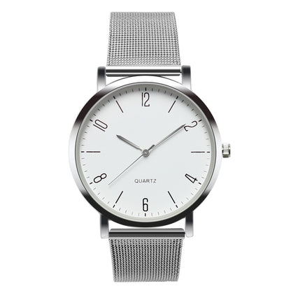 Women's Stainless Steel Silver Gold Mesh Watch Unique Simple Watches Casual Quartz Wristwatches Clock Hot Sale